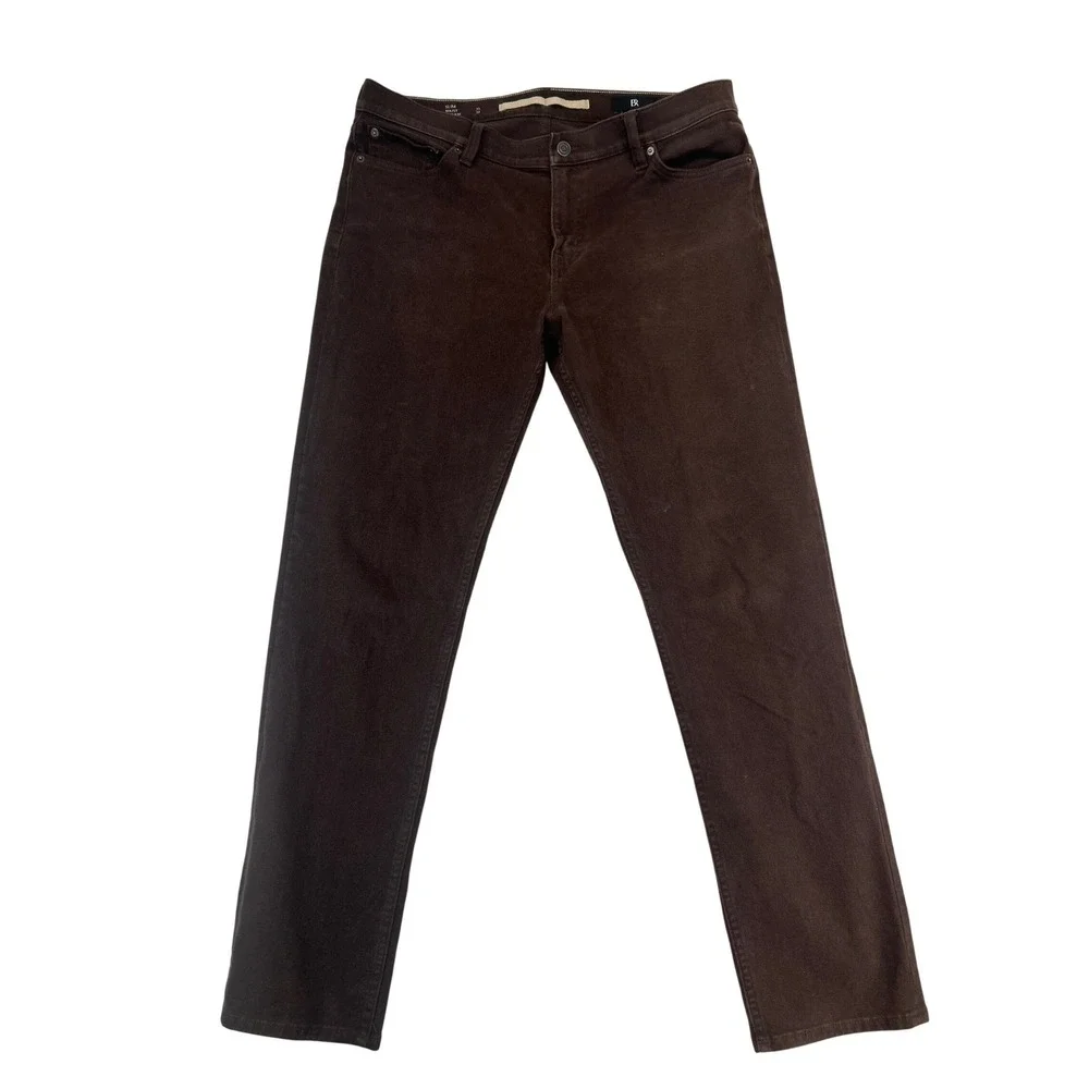 Banana Republic Pants Mens 35x32 Brown Slim Fit Stretch Twill 5-Pocket Casual
